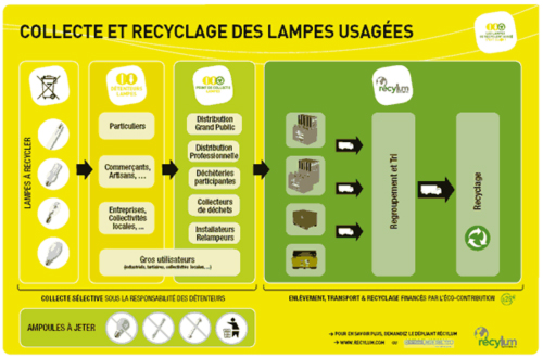 Schéma du recyclage des lampes